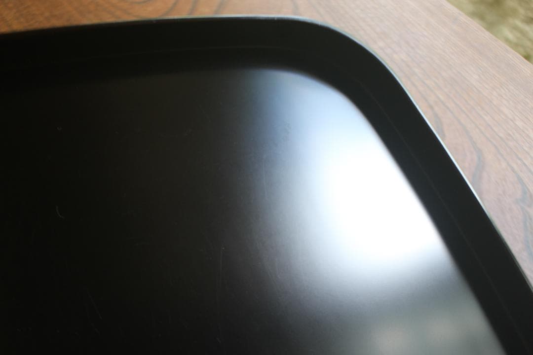 極小保管傷のみ！シンプルデザインに上質黒漆の美しい隅丸四方膳（検輪島塗お膳お盆