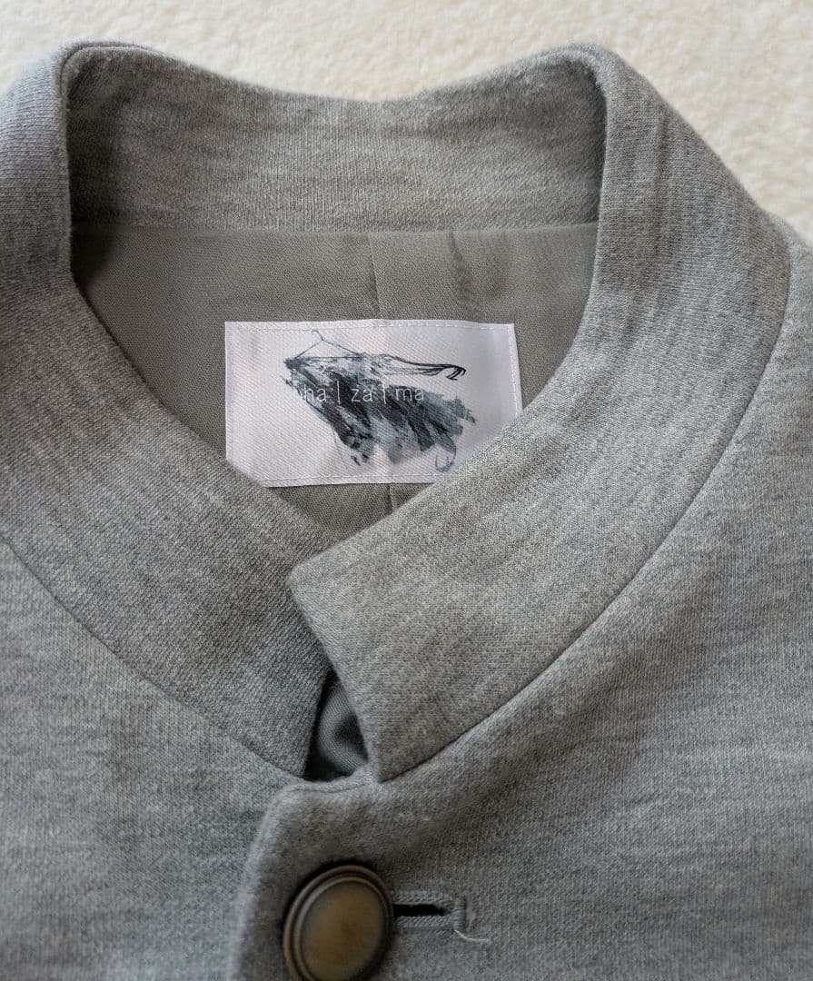 hazama 大人に向けた学ラン グレー ロング丈 ジャケット コットン