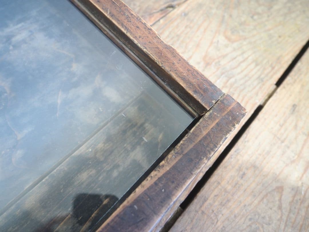 1123 ガラス蓋付の木製ケース 収納 小物入れ 古家具 駄菓子屋 昭和レトロ