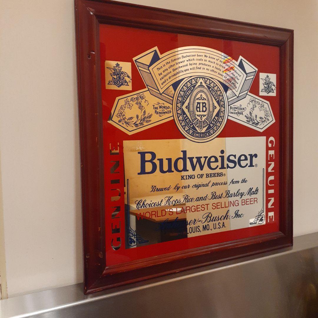 バドワイザー　パブミラー　アンティーク　レトロ　看板　ガレージライフ　BAR バドワイザー パブミラー アンティーク レトロ 看板 ガレージライフ