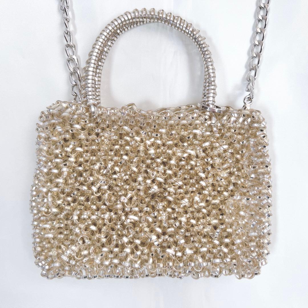 美品✨アンテプリマ スタンダードスクエア ミニ シルバーゴールド チェーン付