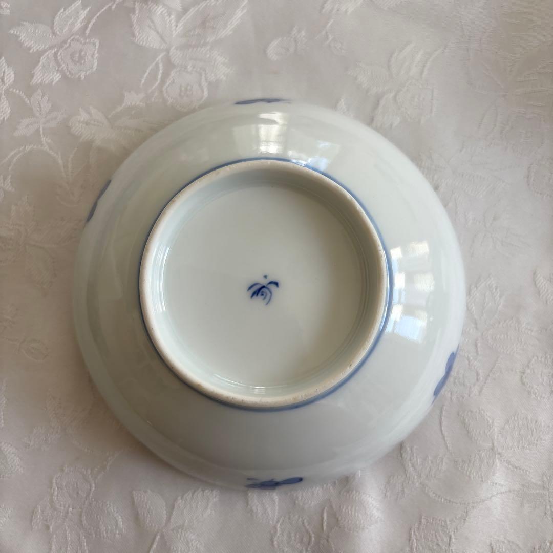 希少 香蘭社 染付　竹、孔雀（クジャク）、鳳凰文 皿　ボウル3客