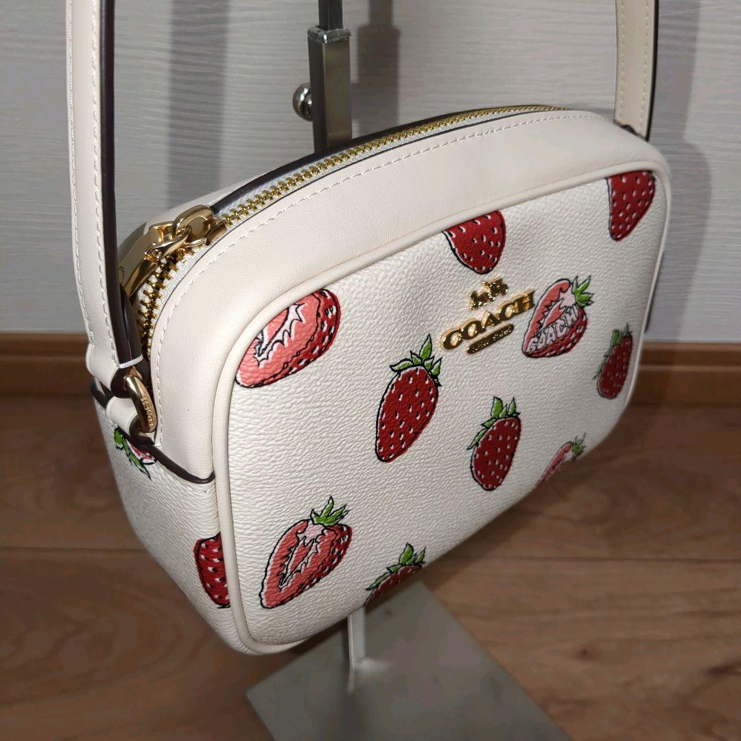 【極美品】COACH イチゴ柄 CBA80 ミニ ジェイミーショルダーバッグ