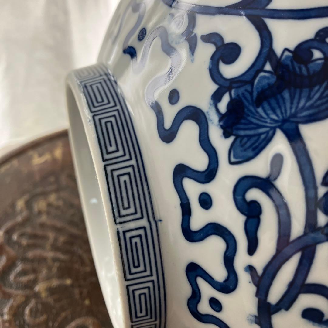 大明嘉靖年製 青花 華唐草文 中国美術 大鉢 - メルカリ