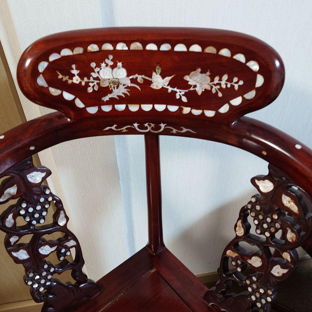 螺鈿細工 木製家具 唐木家具 高級 椅子 - メルカリ