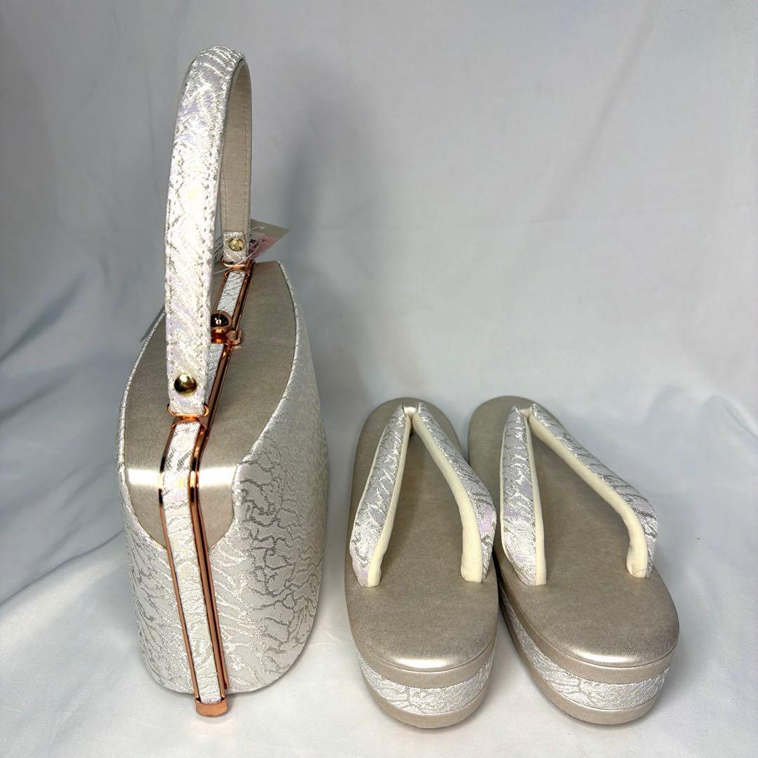 新品　草履　バッグ　セット　ローヴデコルテ　Mサイズ　シルバー　2025年モデル