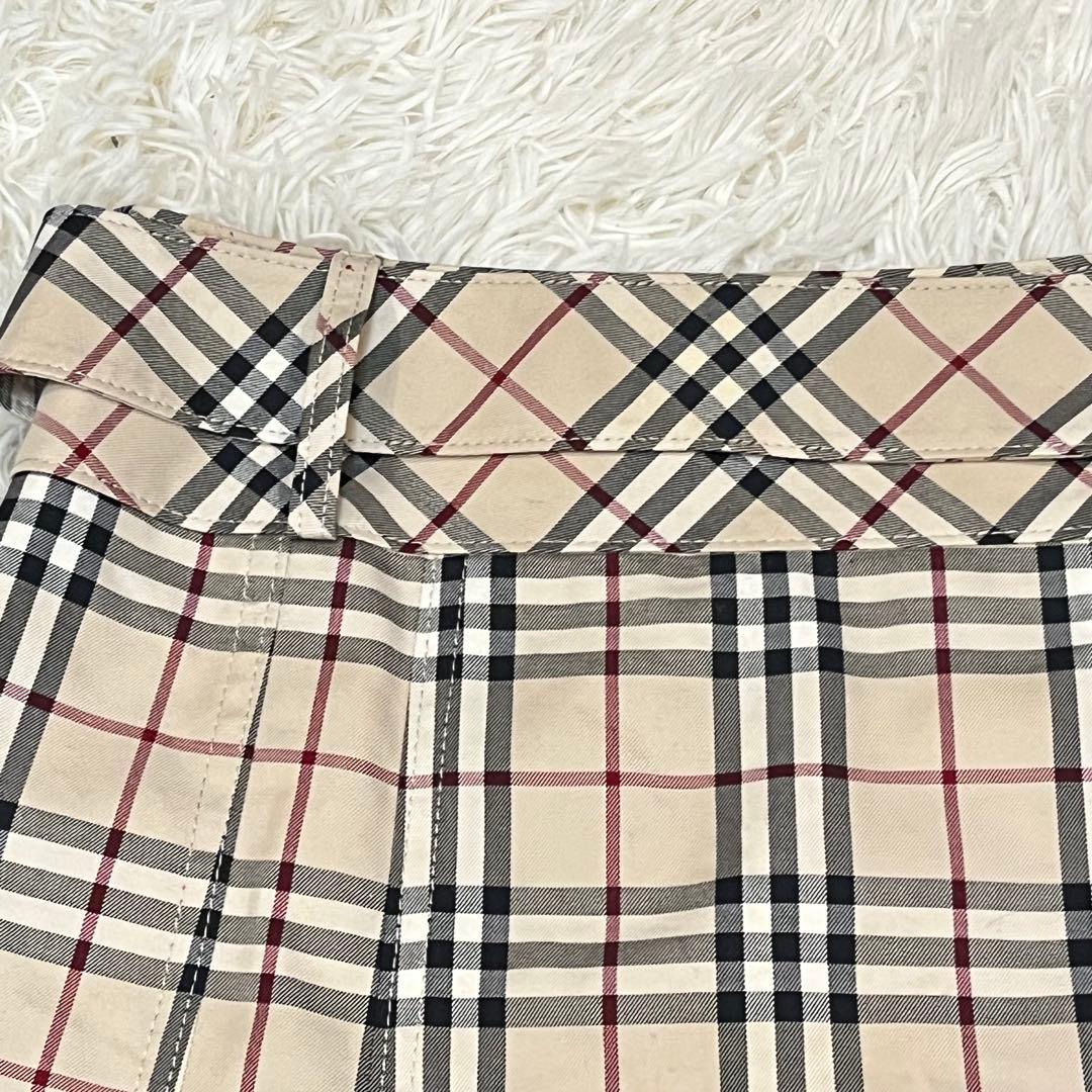 BURBERRY BLUELABELノバチェック　プリーツヒダスカート膝丈ベルト