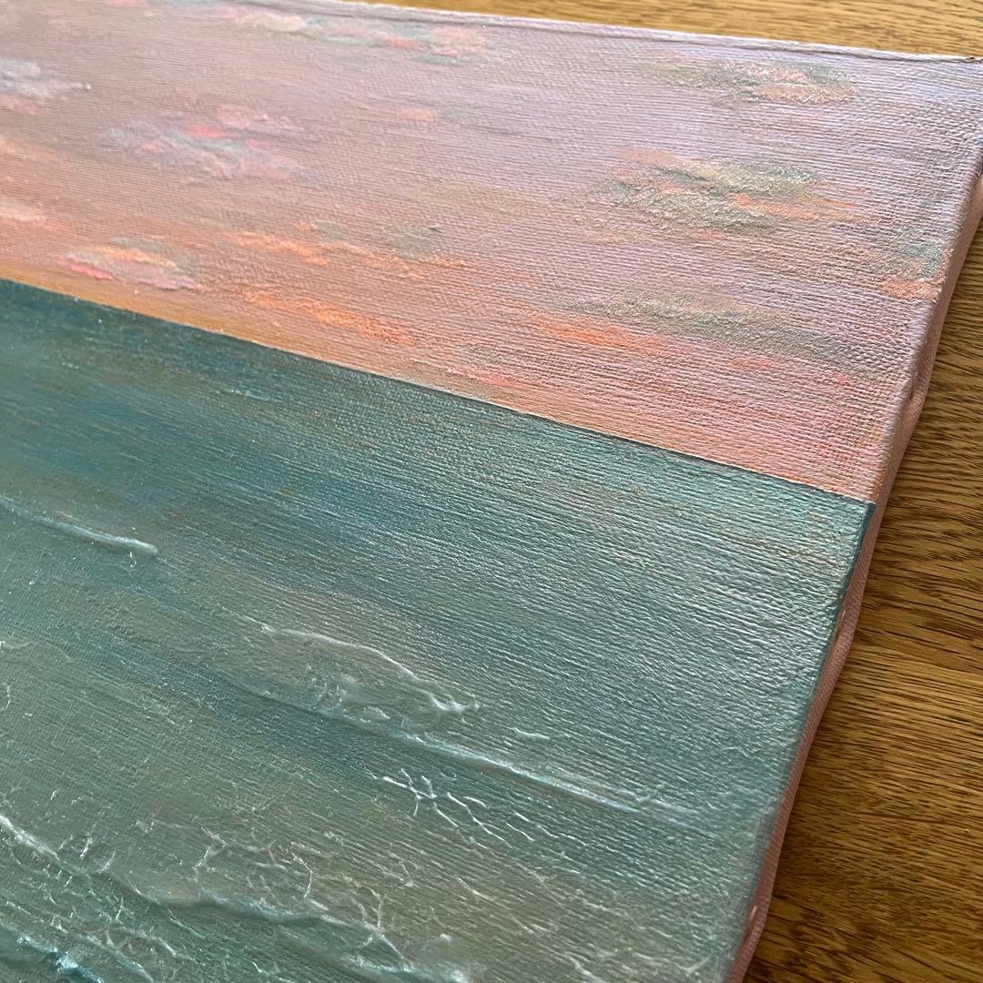 アクリル画 海と空の風景 テクスチャーアート