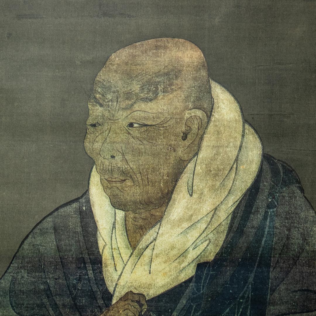 掛軸-1498親鸞聖人像熊皮御影宇佐美松鶴堂複製総幅101センチの大幅