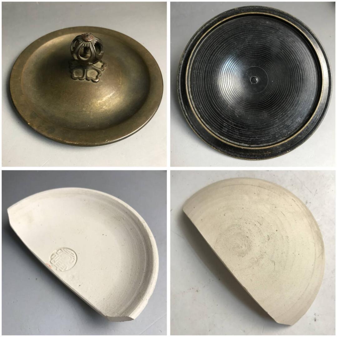 鬼面風炉 風炉師/市ノ瀬宗定 唐銅 鉄釜/銘無し 朝鮮風炉釜