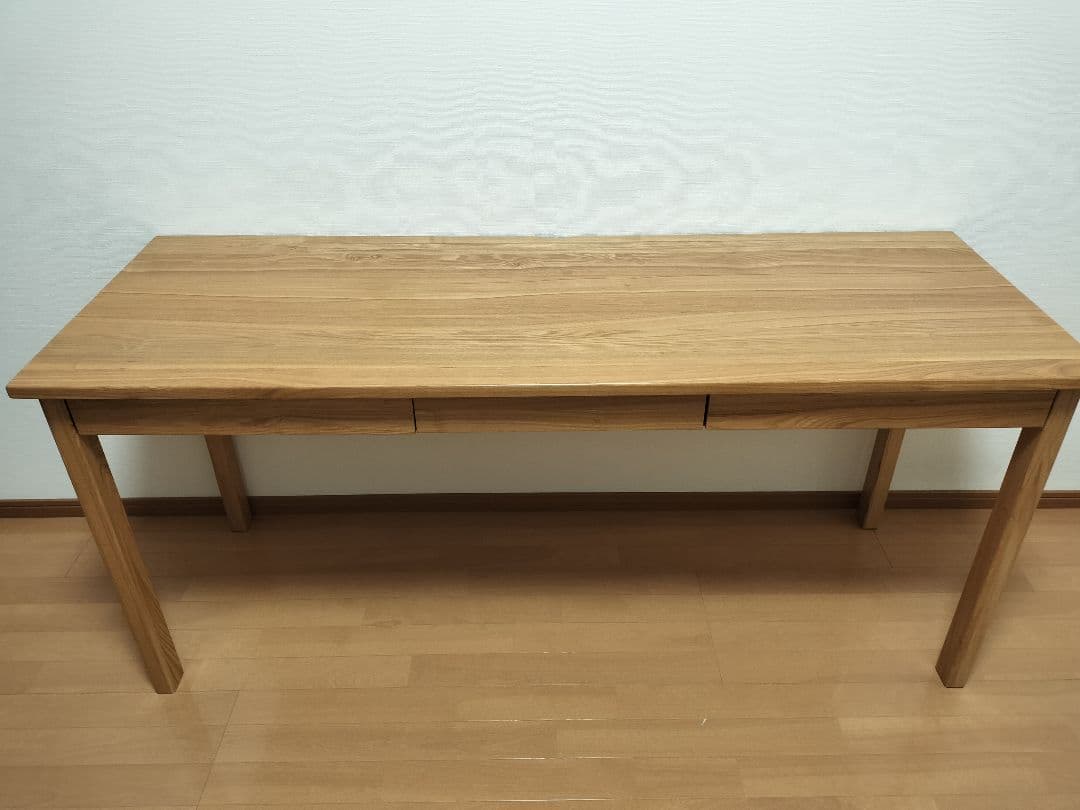 【値下げ】パソコンデスク タモ材 155cm幅