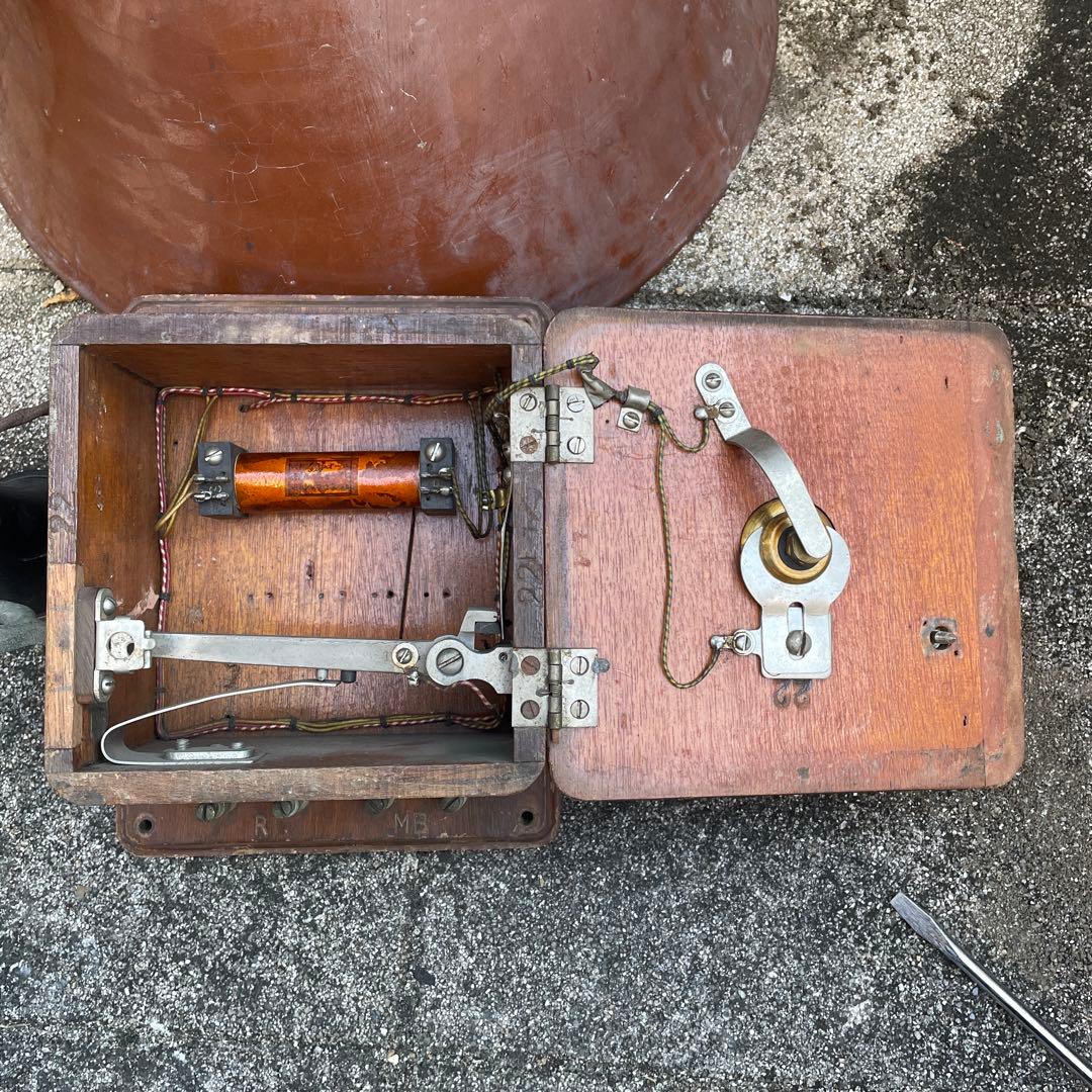 A 国鉄廃品 鉄道廃品 デルビル磁石式壁掛電話機 レトロ壁掛け電話機