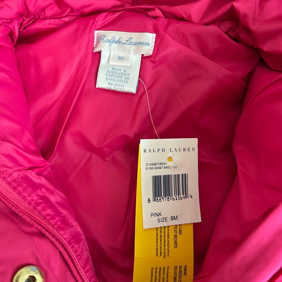 Ralph Lauren フード付きダウンコート 9M ピンク