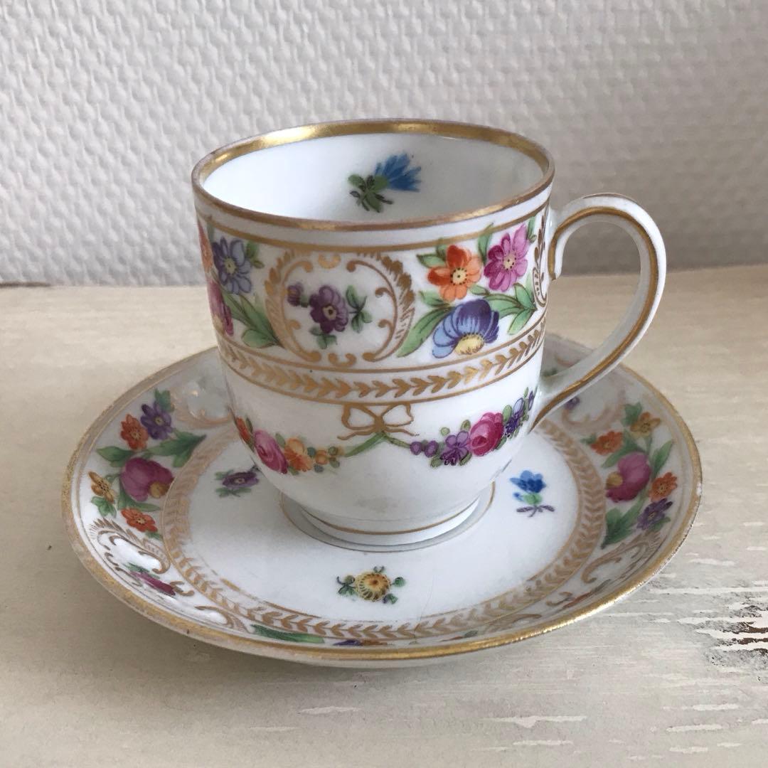 アンティーク☆ドレスデン☆カップ&ソーサーGerman dresden ドレスデン