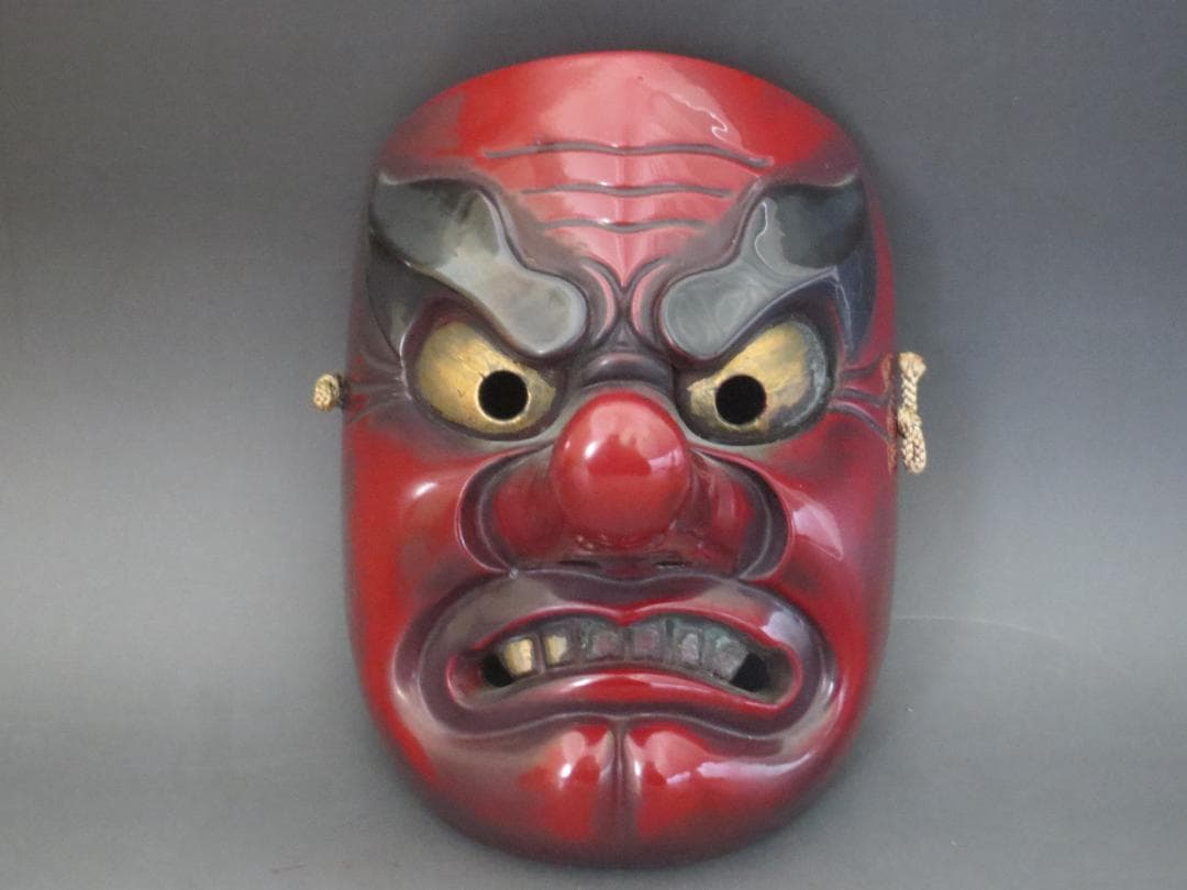 備中神楽 清己作　小天狗　お面 ★神楽面・能面・能楽・日本伝統工芸・備中民藝 備中神楽 清己作 小天狗 お面 ☆神楽面・能面・能楽・日本伝統工芸