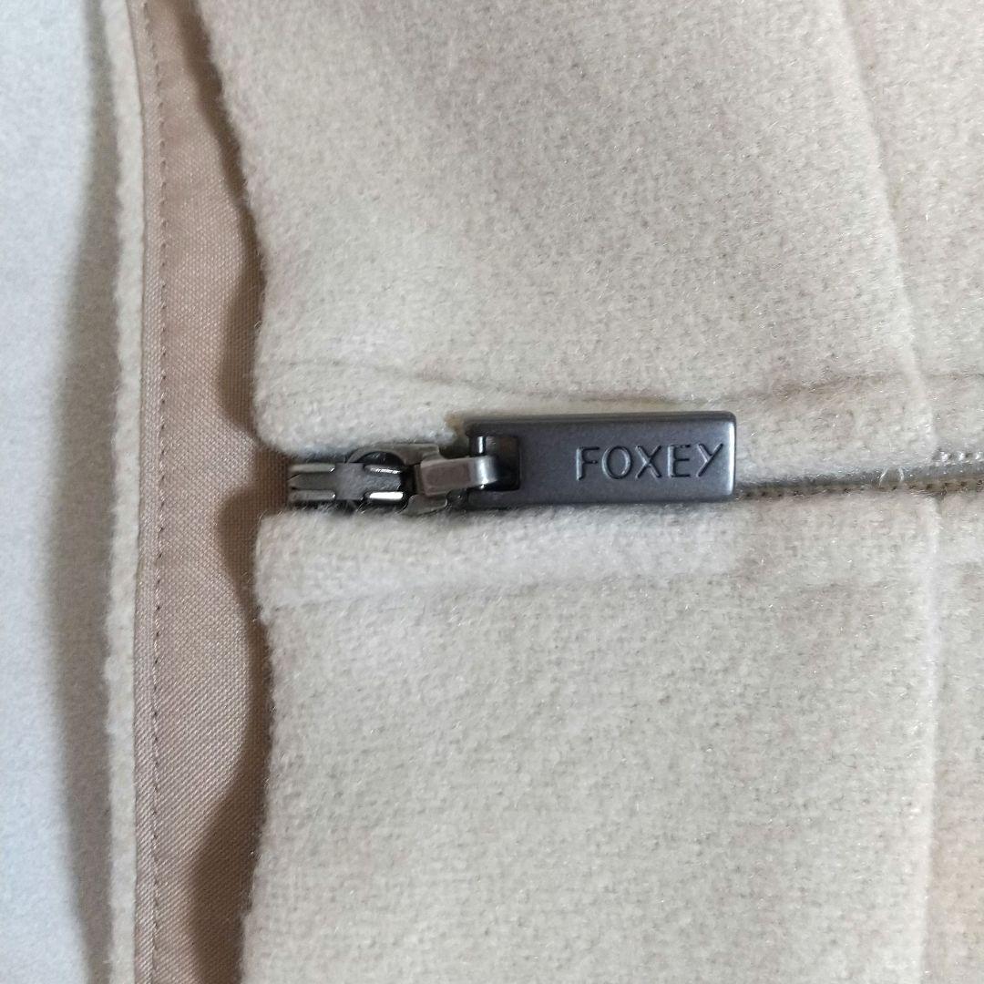 フォクシー FOXEY カシミヤ100 フレアスカート 膝丈 バックジップ 38