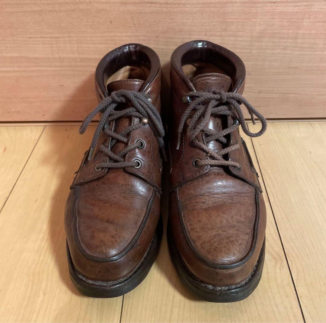 フランス製【パラブーツ】ヴィンテージでかタグ ミドルカットモカシンレザーシューズ