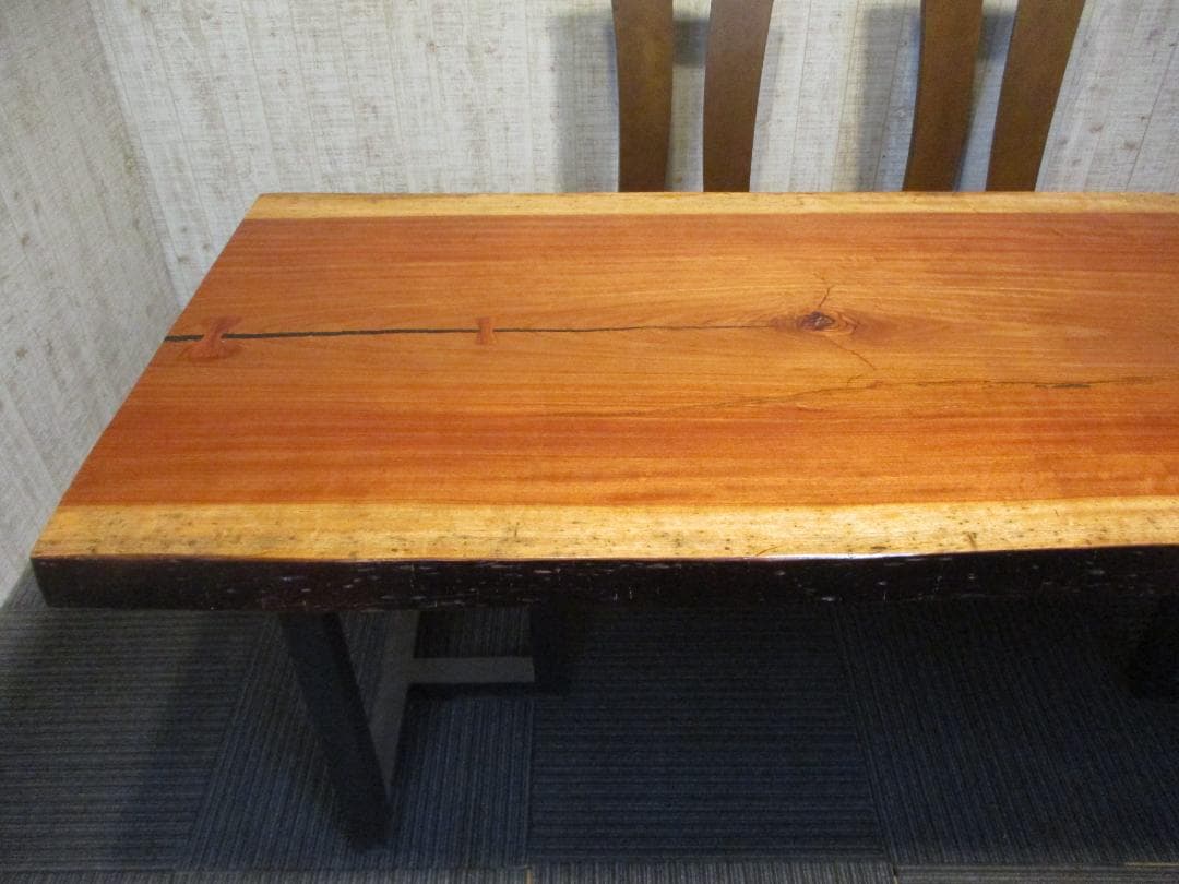 # 1308■　ブビンガ　テーブル　ダイニング　座卓　一枚板　天板