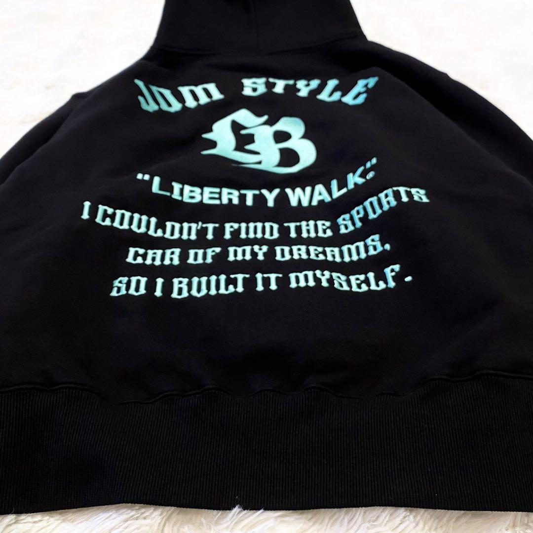 【新品・タグ付】LIBERTY WALK ビッグロゴ 刺繍 パーカー ブラック