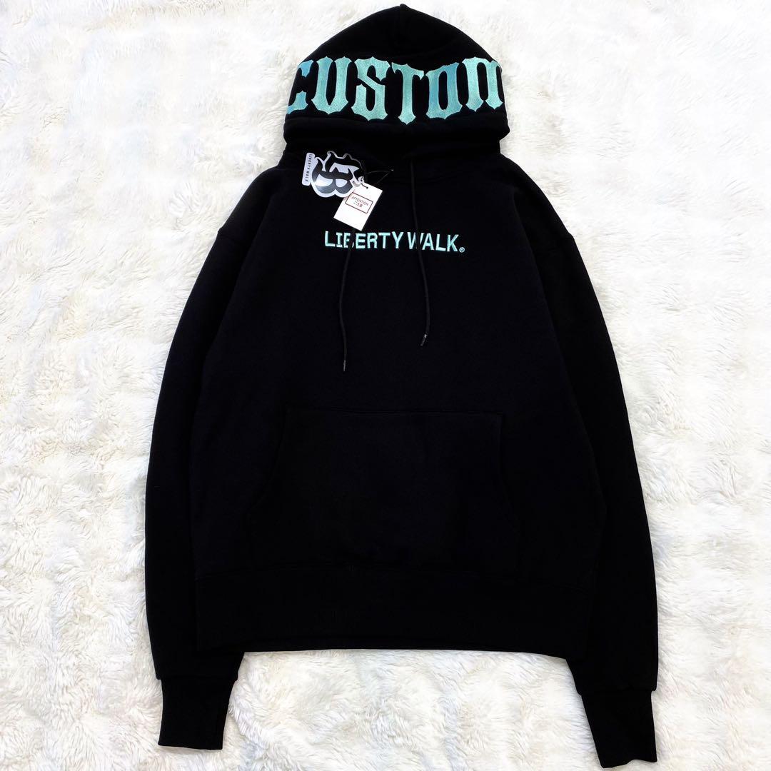 【新品・タグ付】LIBERTY WALK ビッグロゴ 刺繍 パーカー ブラック