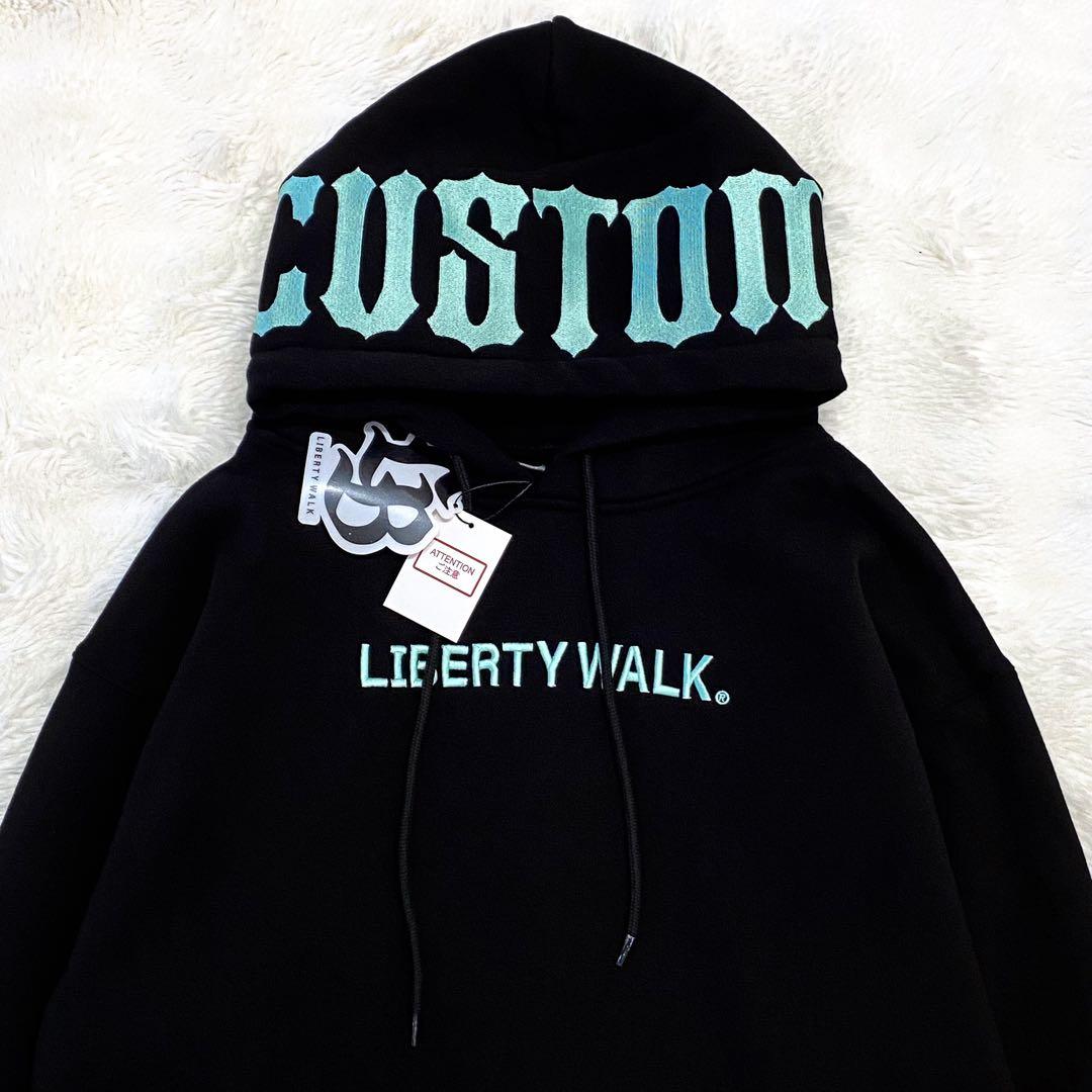 【新品・タグ付】LIBERTY WALK ビッグロゴ 刺繍 パーカー ブラック