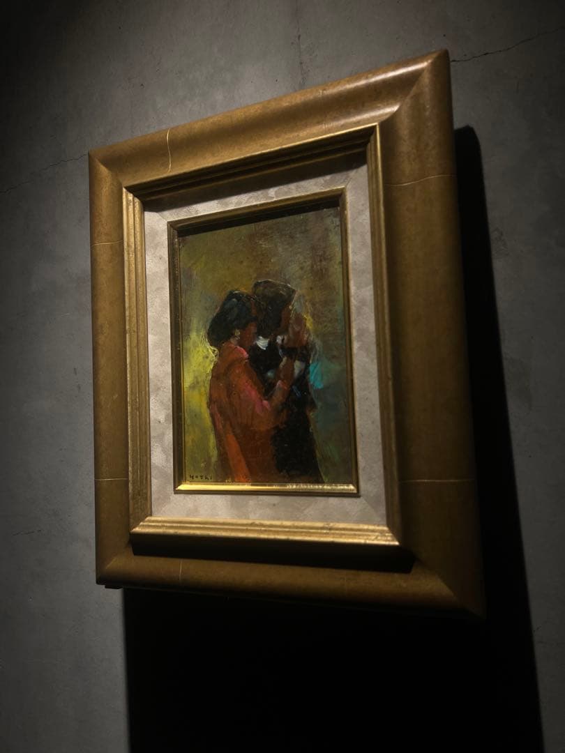 印象派　福岡芳忠　【パーティーの女】　肉筆油彩画