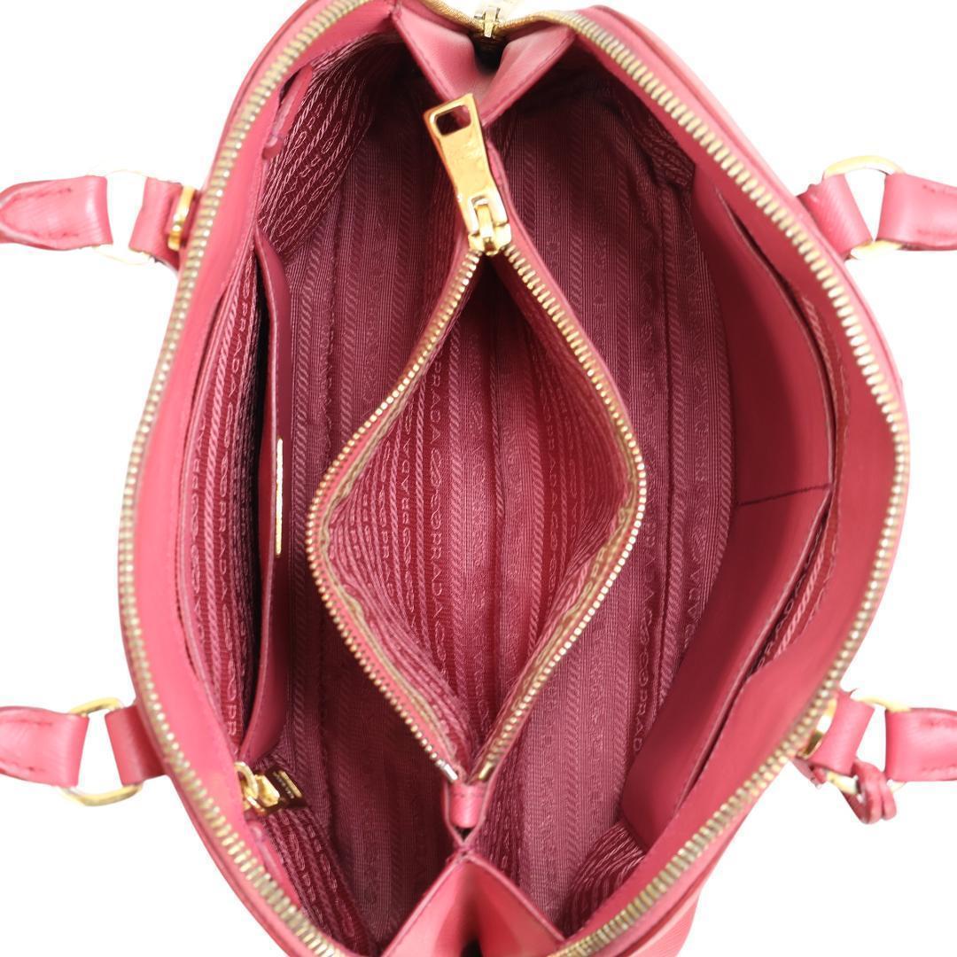 美品 PRADA プラダ 2way ハンドバッグ サフィアーノ レザー ピンク