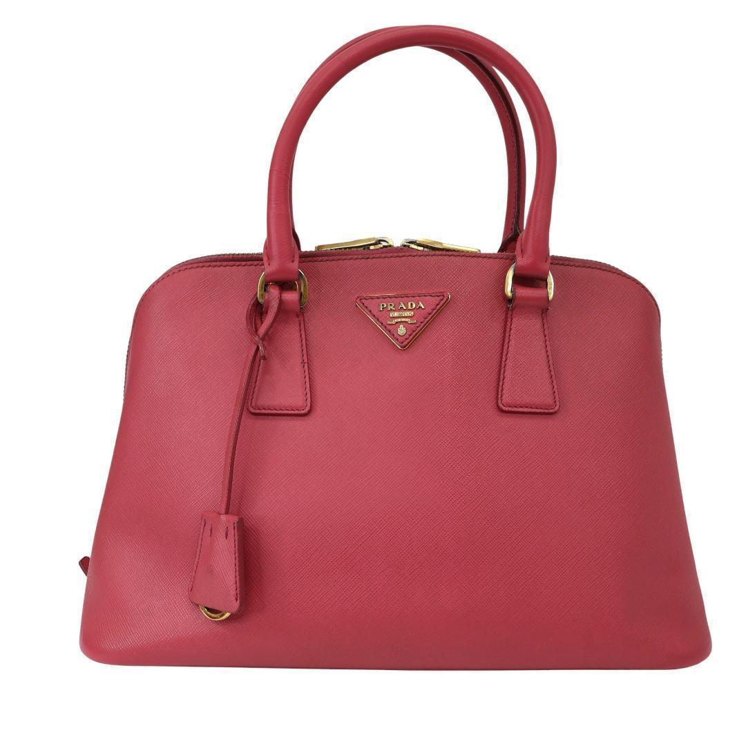 美品 PRADA プラダ 2way ハンドバッグ サフィアーノ レザー ピンク