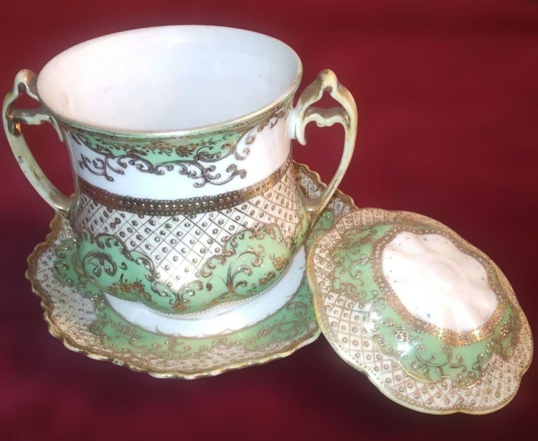 希少 オールドノリタケ メイプルリーフ印 蓋 皿付き 器 - メルカリ