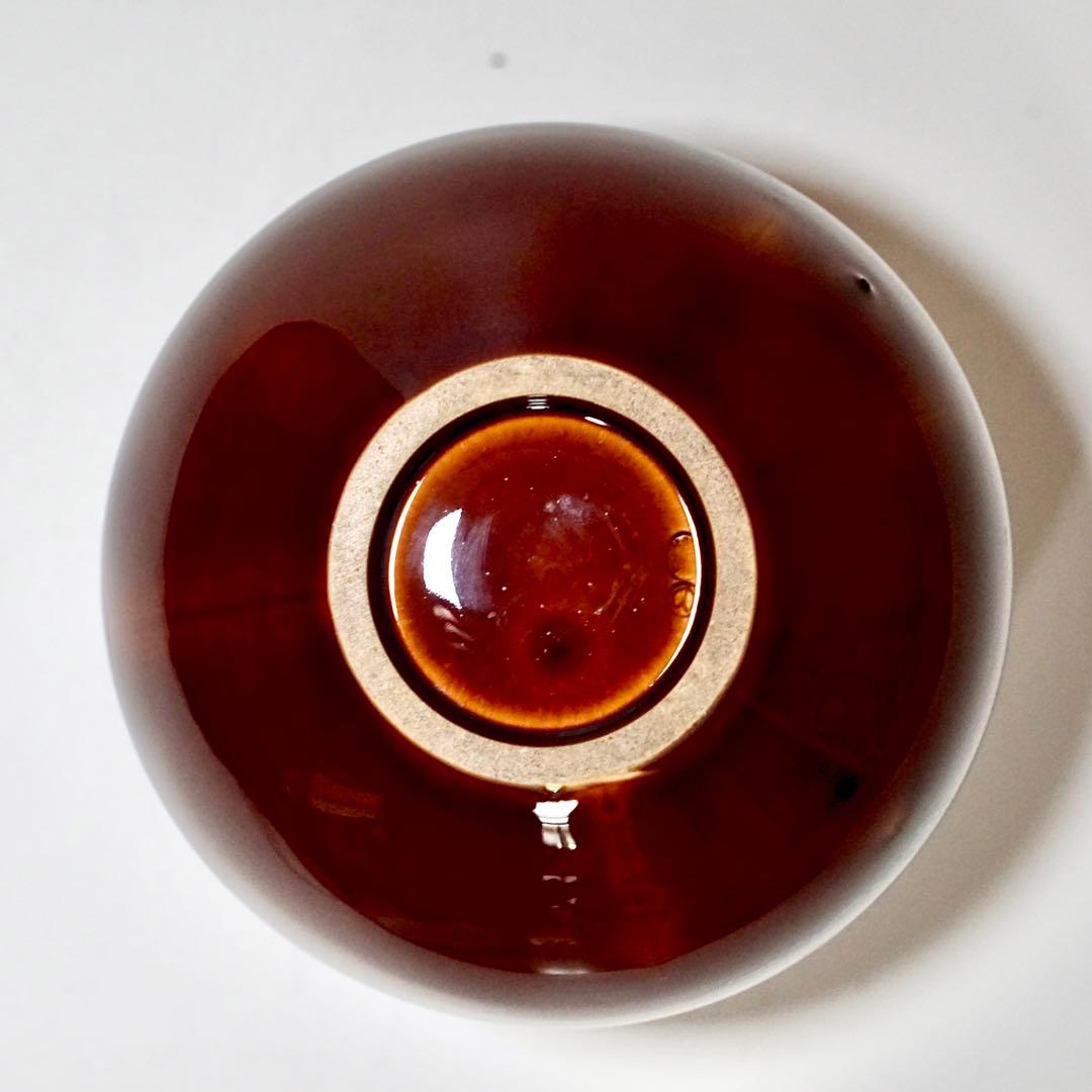 明治期 布志名焼 出雲若山 赤釉銀彩龍図花瓶