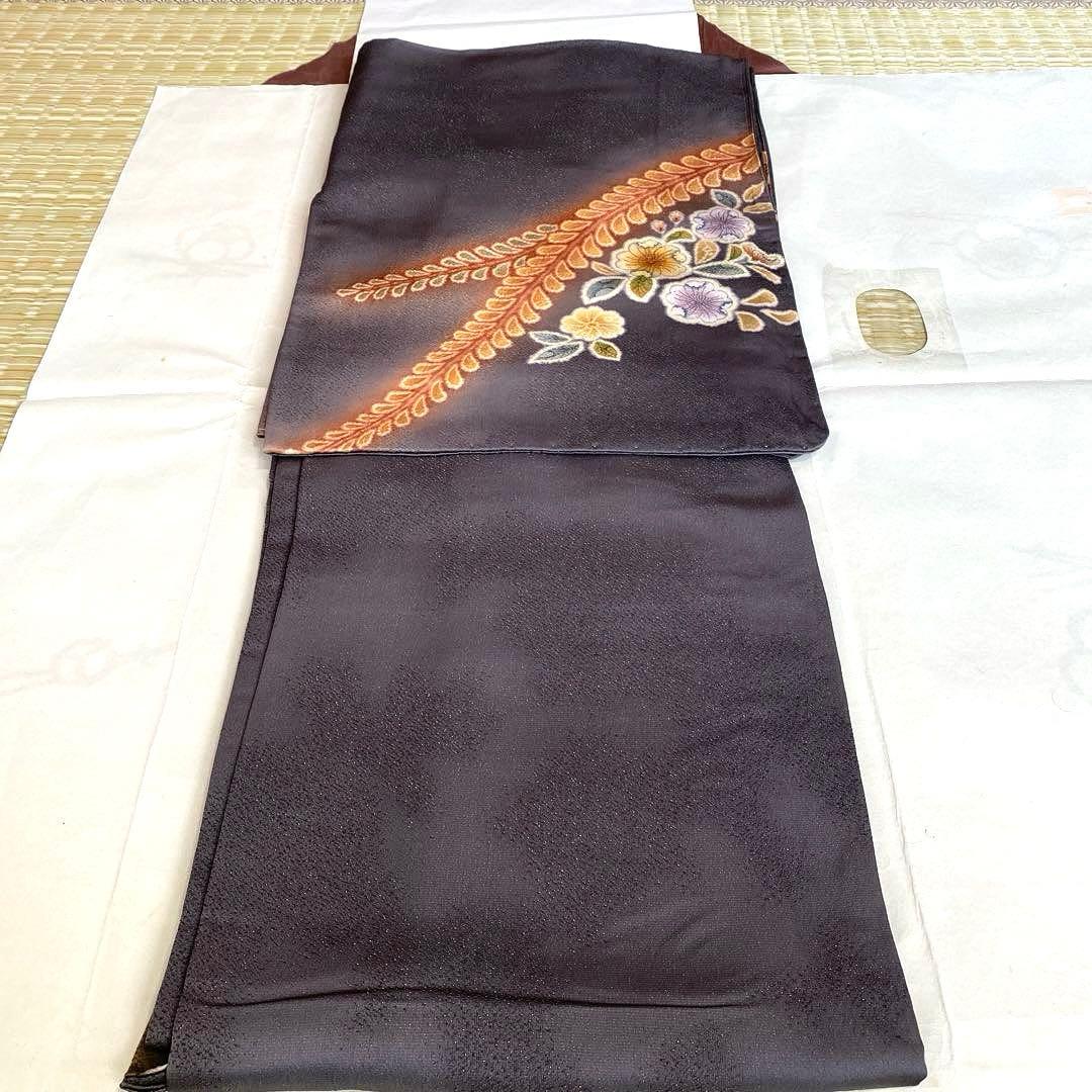 着物-辻が花着物61【未使用・しつけ付き】辻が花の訪問着 正絹 グレー