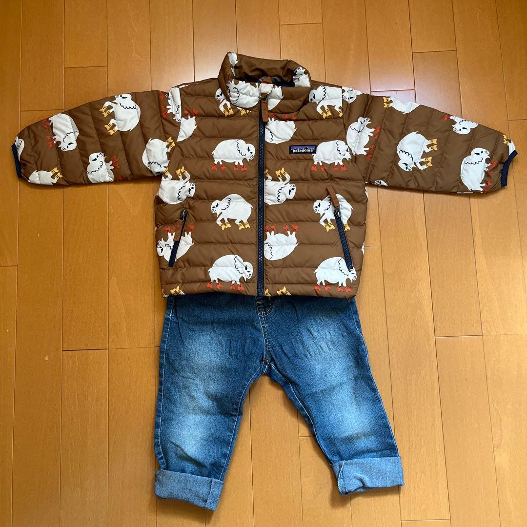 パタゴニア　ダウン　2T キッズ　バッファロー　ブラウン