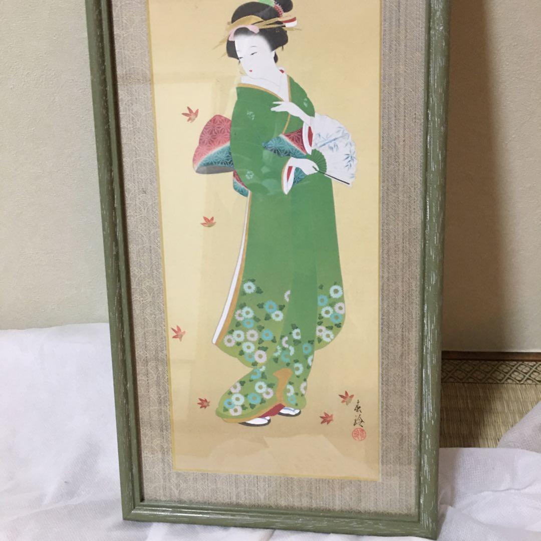 版画小西春玲作品　秋　紅葉