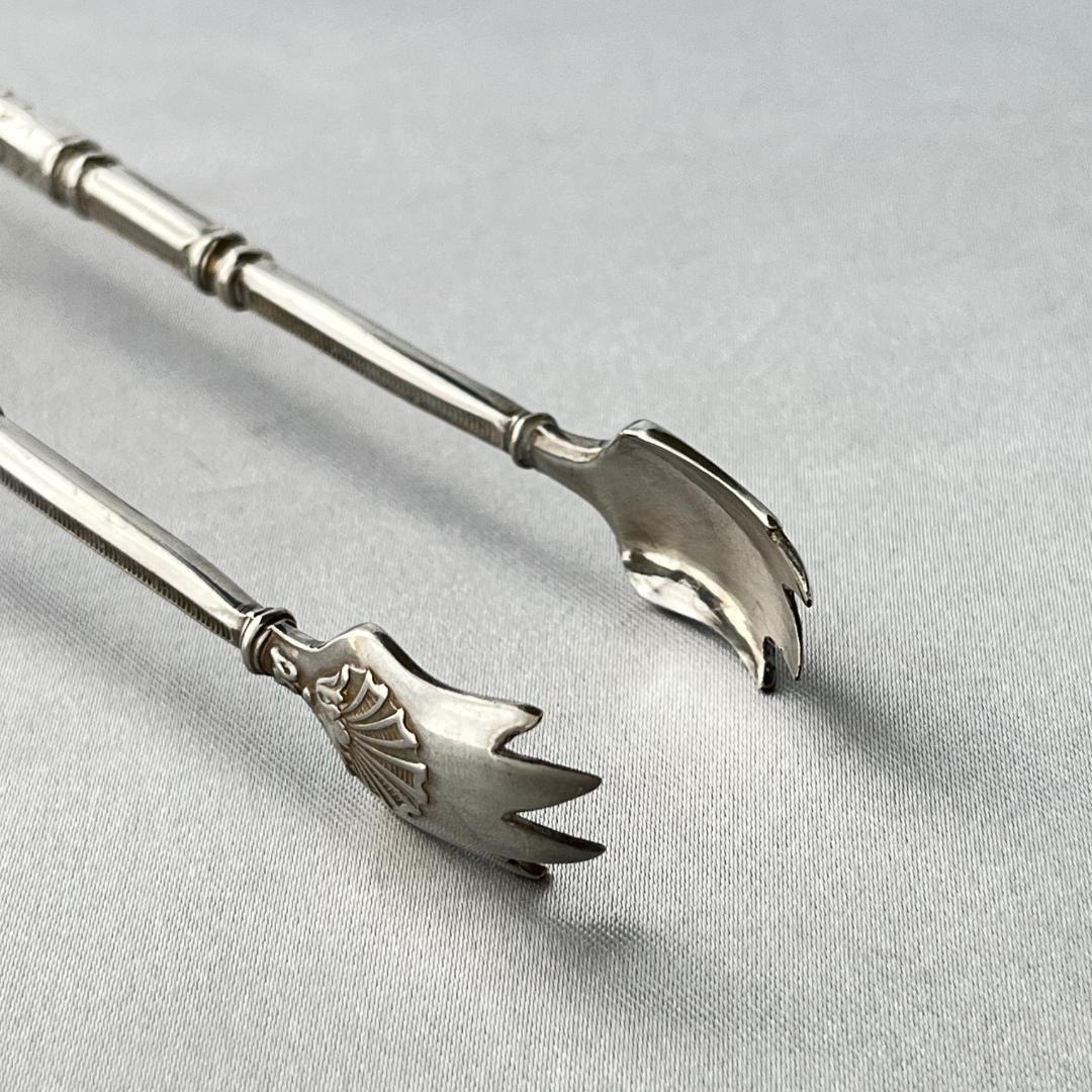 【SFAM】 ロシア様式のシュガートング 【シルバープレート】仏蘭西 13cm