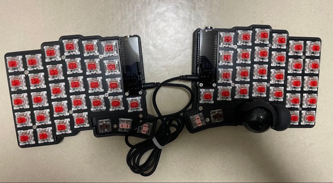 自作キーボード keyball61 LEDつき 組み立て済み