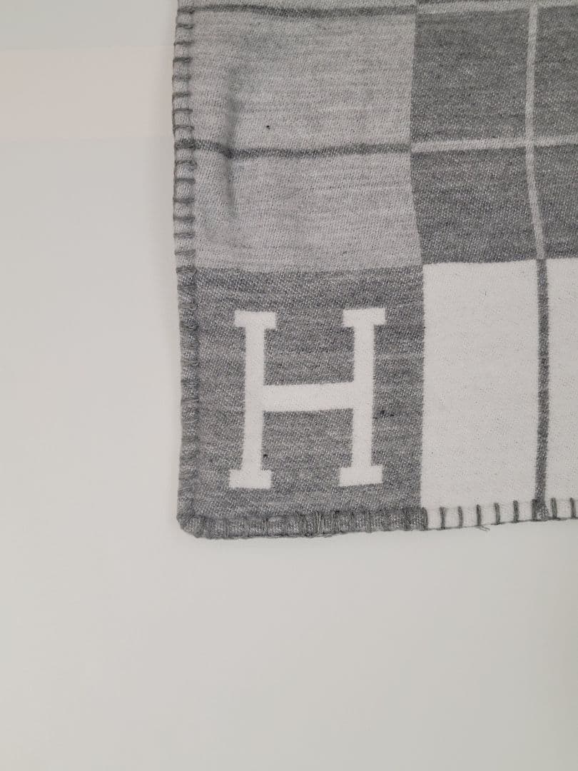 ami　【2枚】　エルメス　クッションカバー　グレー　45×45　チェック