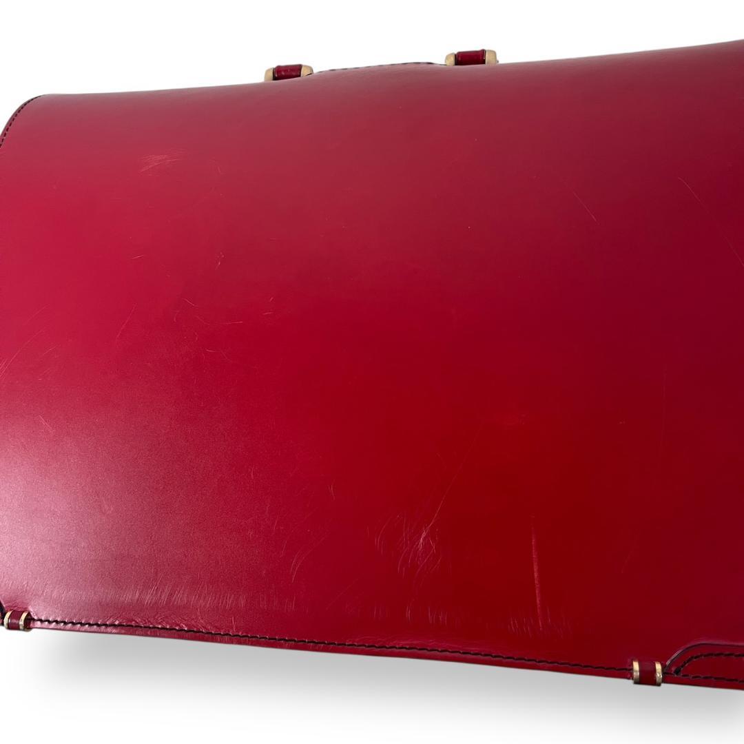 ココマイスター ブライドル ダレスバッグ ビジネスバッグ スイスレッド レザー