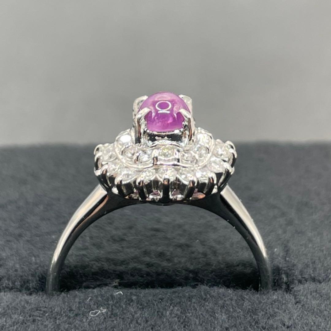 のりくん　pt850 スターサファイア ダイヤモンド　リング