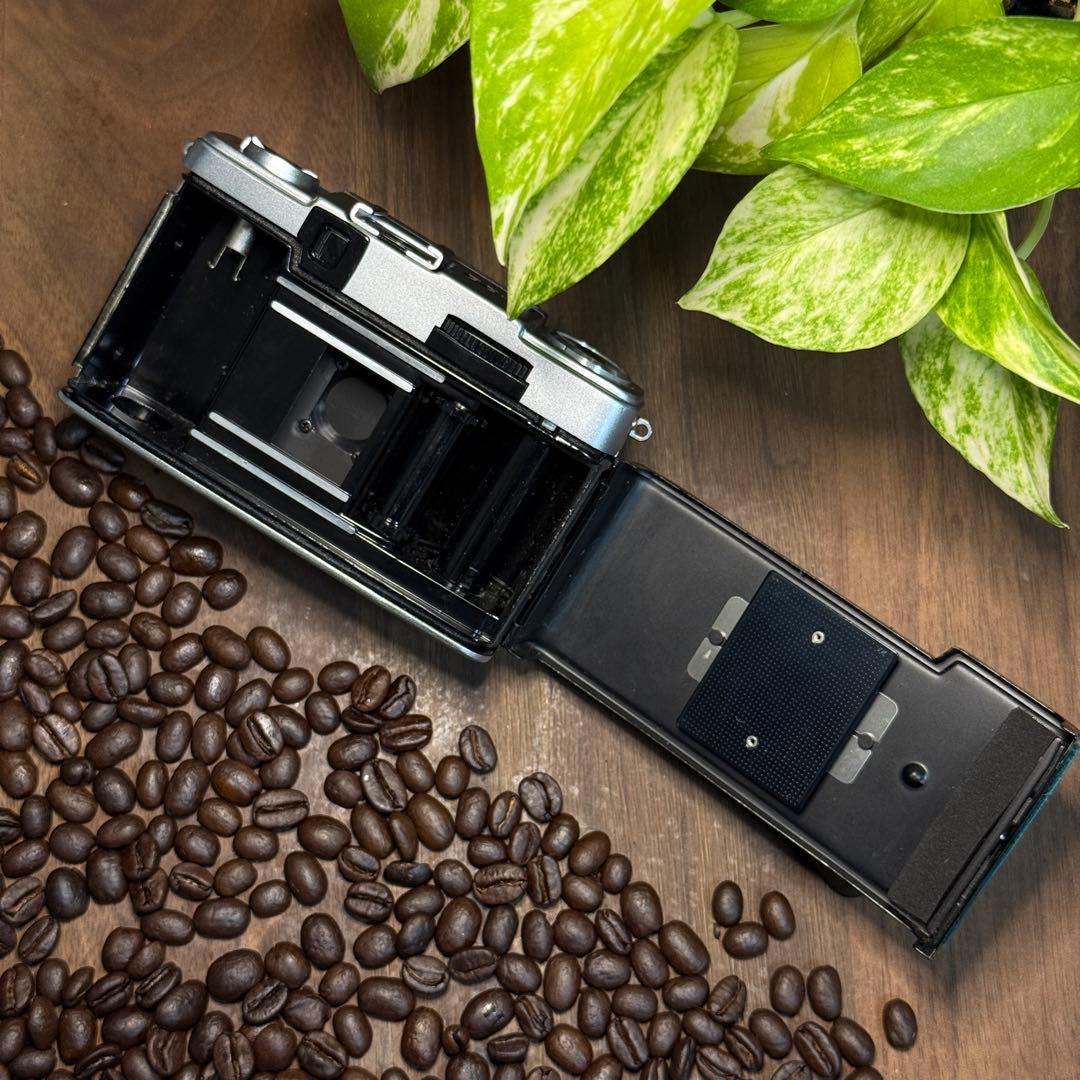 ✴️シボ革グリーンレザー✴️実写・分解整備済✴️オリンパスPEN EE-3 美