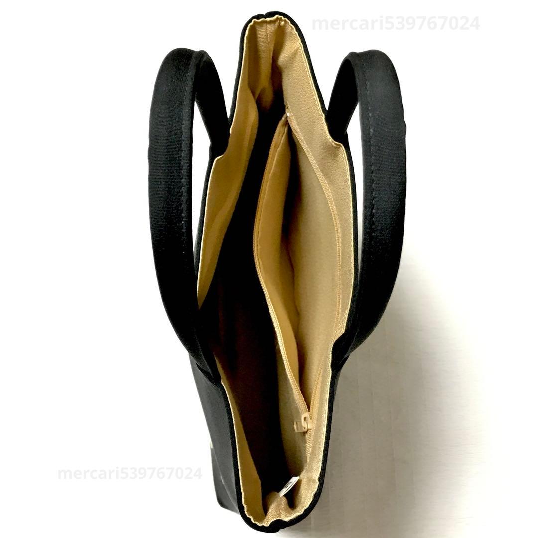 京都　伊と忠　正絹　和装　手提げバッグ（黒ちりめん　手刺繍　宝尽し）