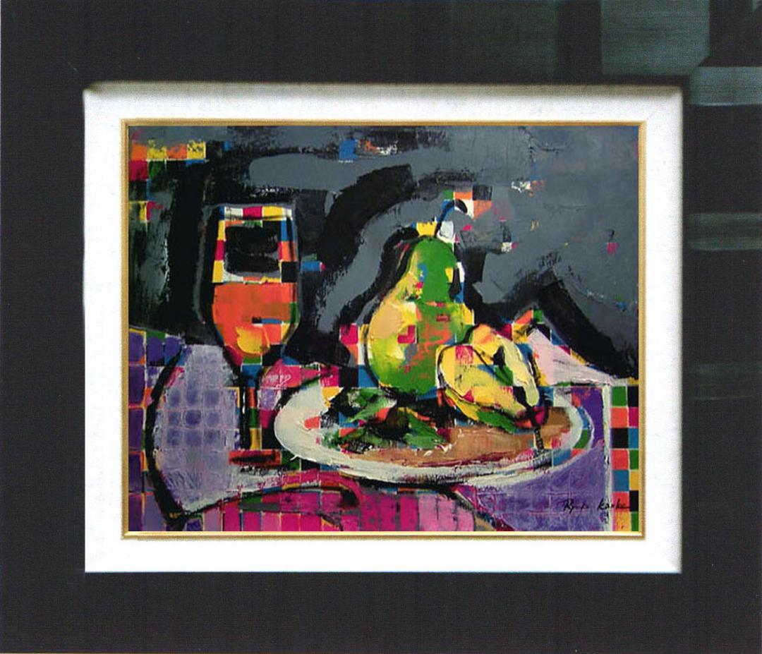 油絵 絵 絵画 インテリア 額付(白) uF6-062204 静物 ワイン