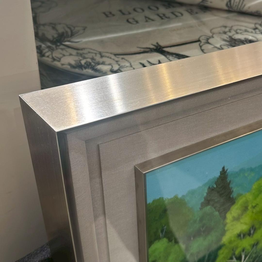 iΦ【真作】箱崎正秋 山湖 共シール 絵画 日本画 10号 肉筆 美術品