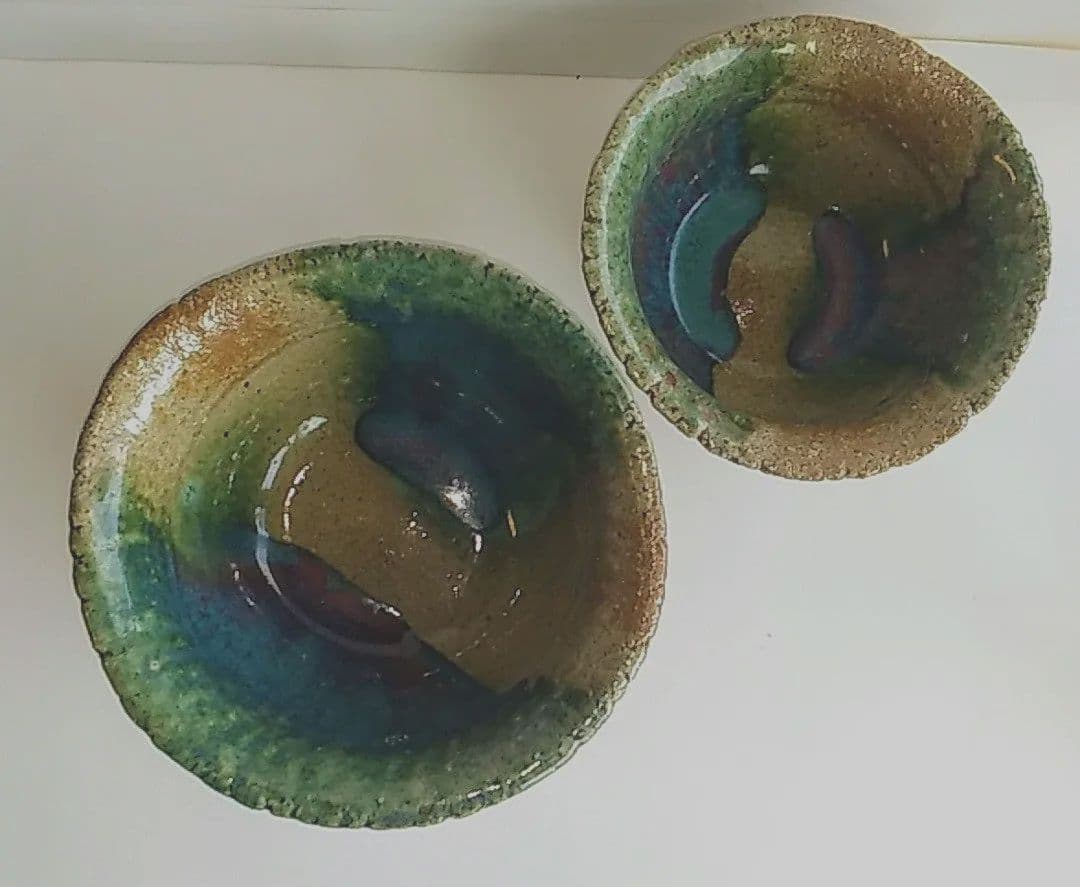 長倉翠子作　大小深鉢　作家の心が感じとれる作品