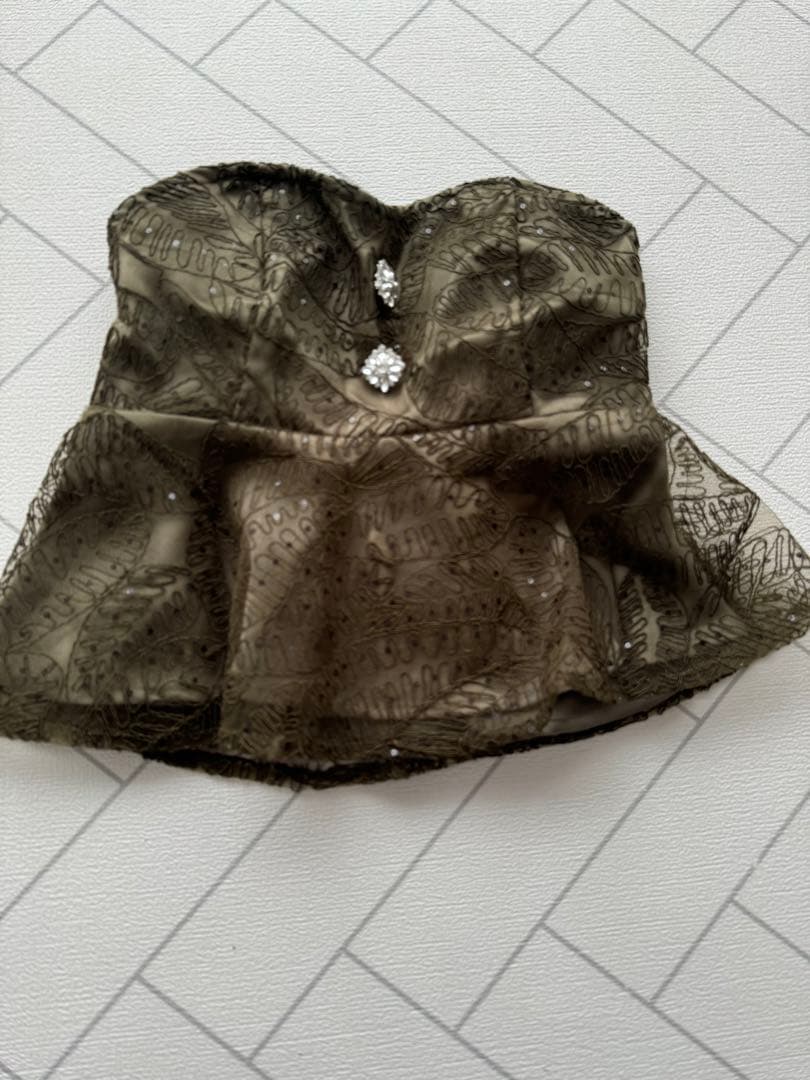 leja オケージョンドレス グリーン レース S セットアップ ビスチェ 緑