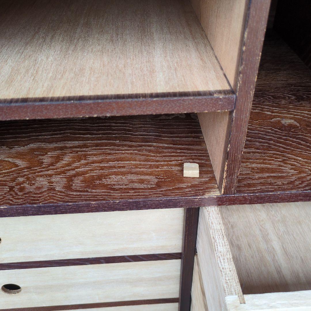 民芸家具調 からくり箪笥 隠し抽斗 ケヤキ/欅杢目 小箪笥