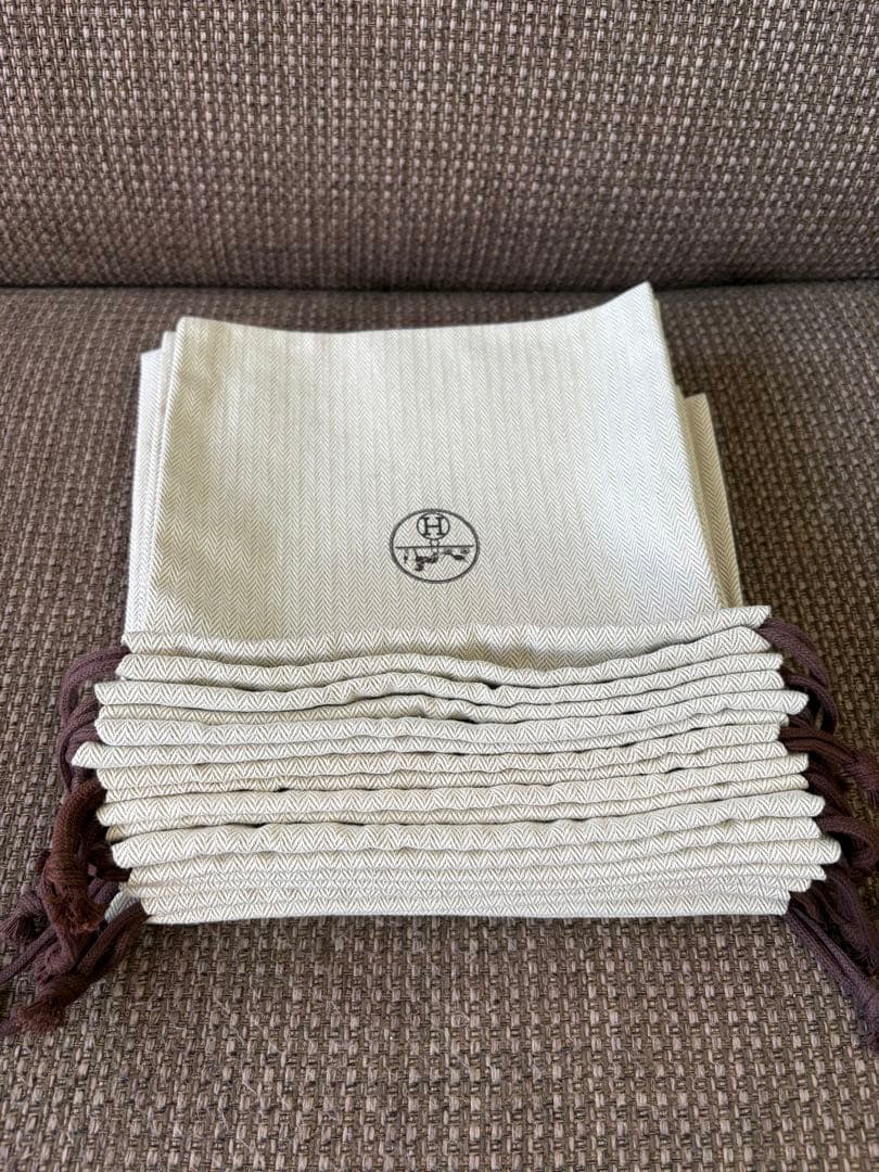 正規品美品 HERMES エルメス 巾着袋 保存袋（21x21cm）3枚セット