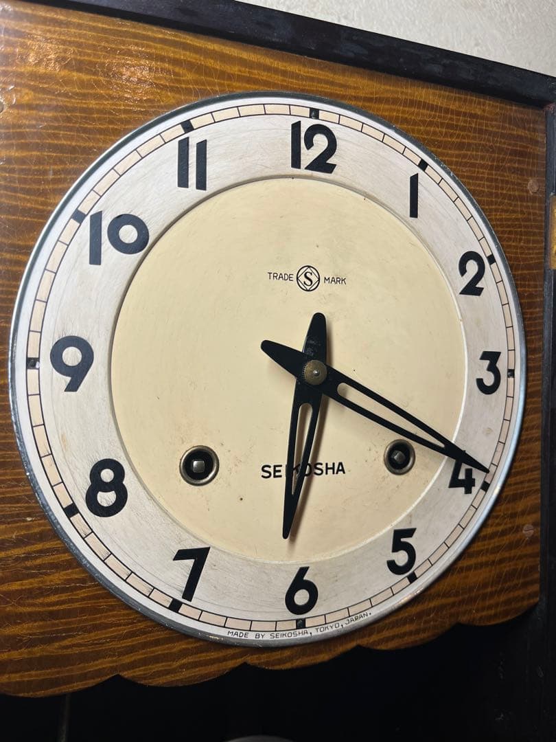 精工舎　柱時計　古時計　振り子　レトロ　ビンテージ　アンティーク　ゼンマイ