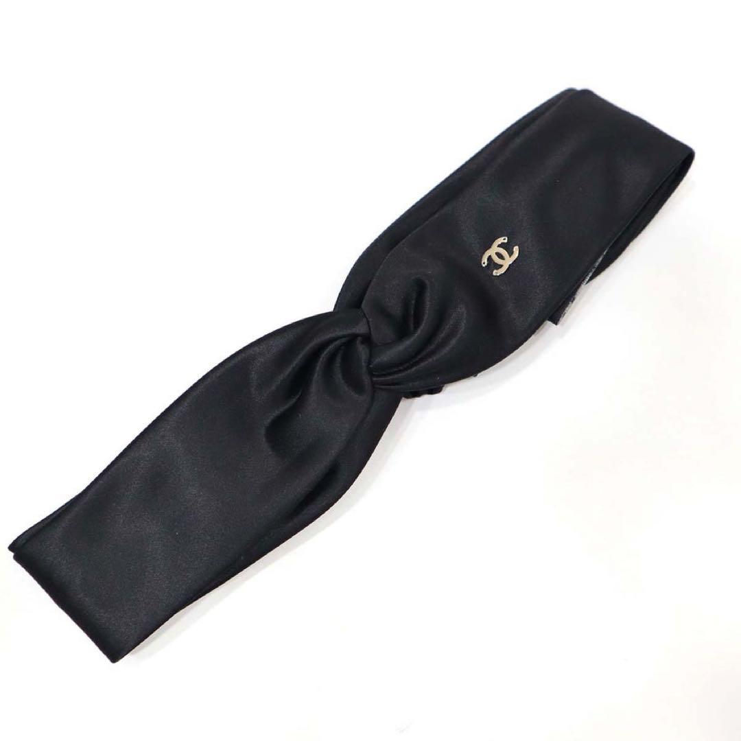 新品未使用　CHANEL ブラック リボン ヘアバンド　カチューシャ　おまけ付き