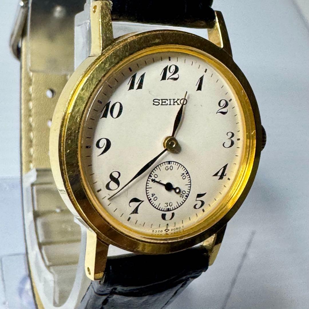 SEIKO メンズ レディース クォーツ スモセコ ゴールド 5328-0030
