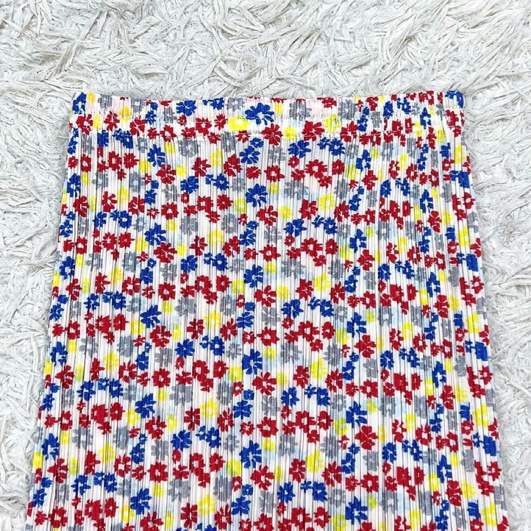 【美品】プリーツプリーズ スカート フラワープリント 小花柄 4 マルチカラー